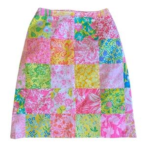 Lilly Pulitzer Floral Patchwork Skirt VINTAGE Rare‎ Sportsware size 12